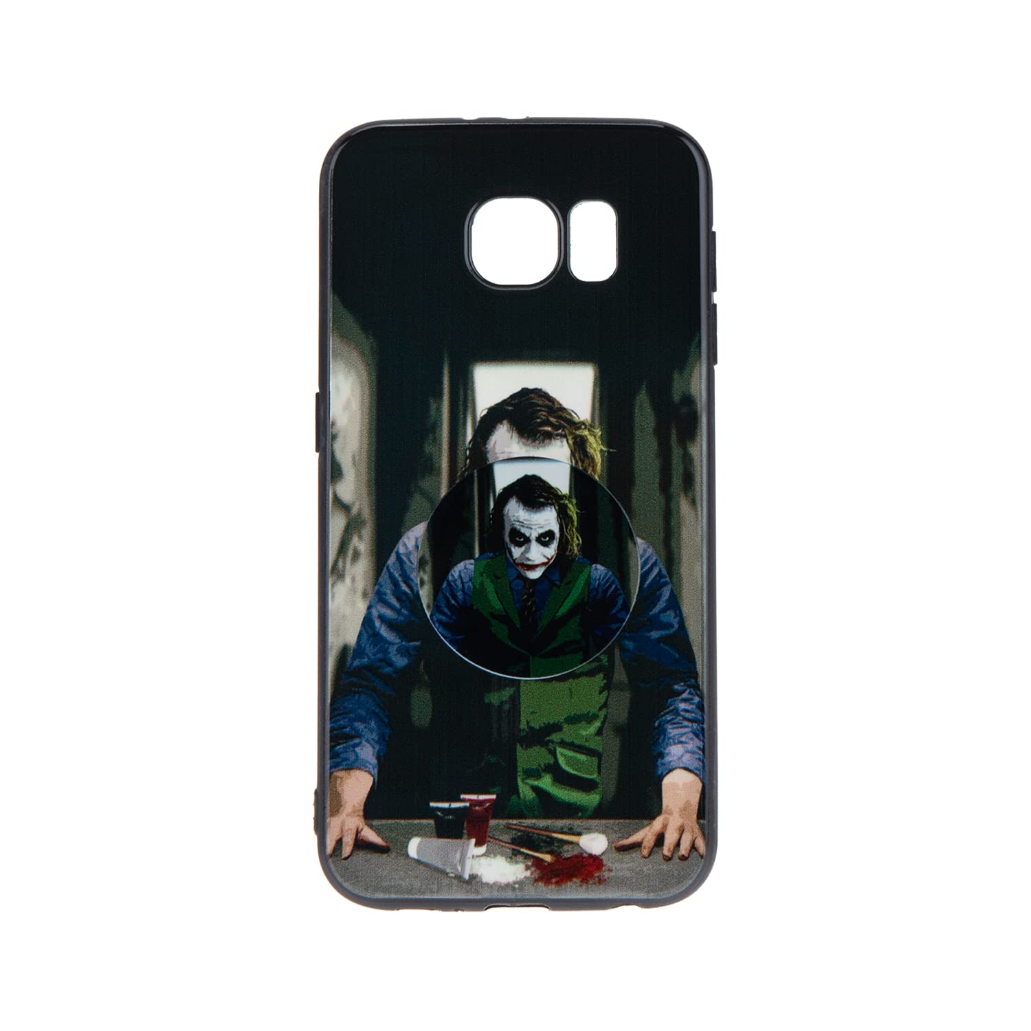 Muzz Samsung Galaxy S6 Case,Colour Printed Case + Pop Holder cover Soft TPU Edge Protection Shock Absorption Slim Hard PC Case for Galaxy S6