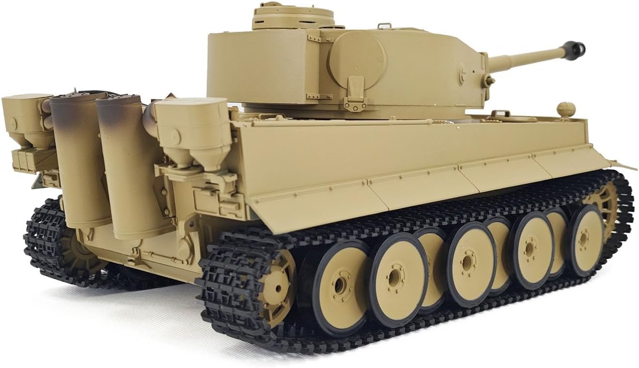 2.4Ghz Henglong 1/16 7.0 Plastic German Tiger I RTR RC Tank 3818 BB Ir Barrel Recoil Steel Gearbox 320 Degree Rotating Turret Hobby Grade Model for Ages 14+