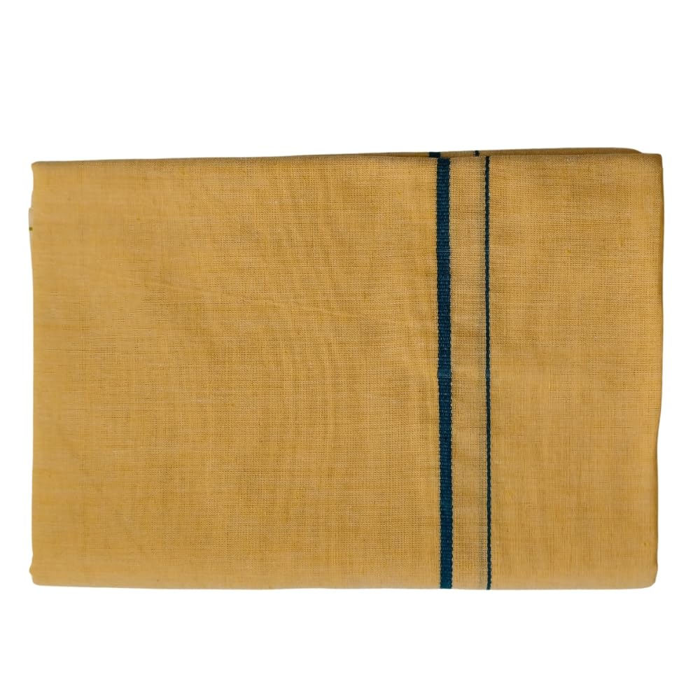 Royal Dreams Handloom Pure Cotton Single Dhoti for Men | Soft Traditional Veshti | Varied Small Border Colors | Lightweight Pooja & Temple Dhoti | Size 1m × 122cm-picture-47