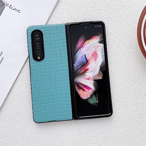 Coque rigide Samsung Galaxy Z Fold 4 3 2 bleu anti-glisse étui en tissage