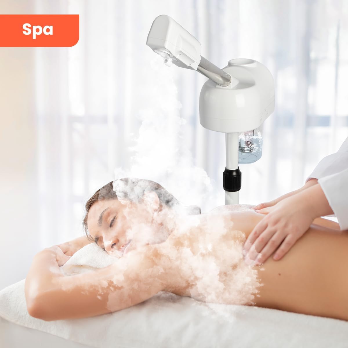 TASALON Professional Facial Steamer, Hot Mist Spray, Vaporizador Facial Steamer for Esthetician, Height Adjustable, SPA at Home, White - Image 6