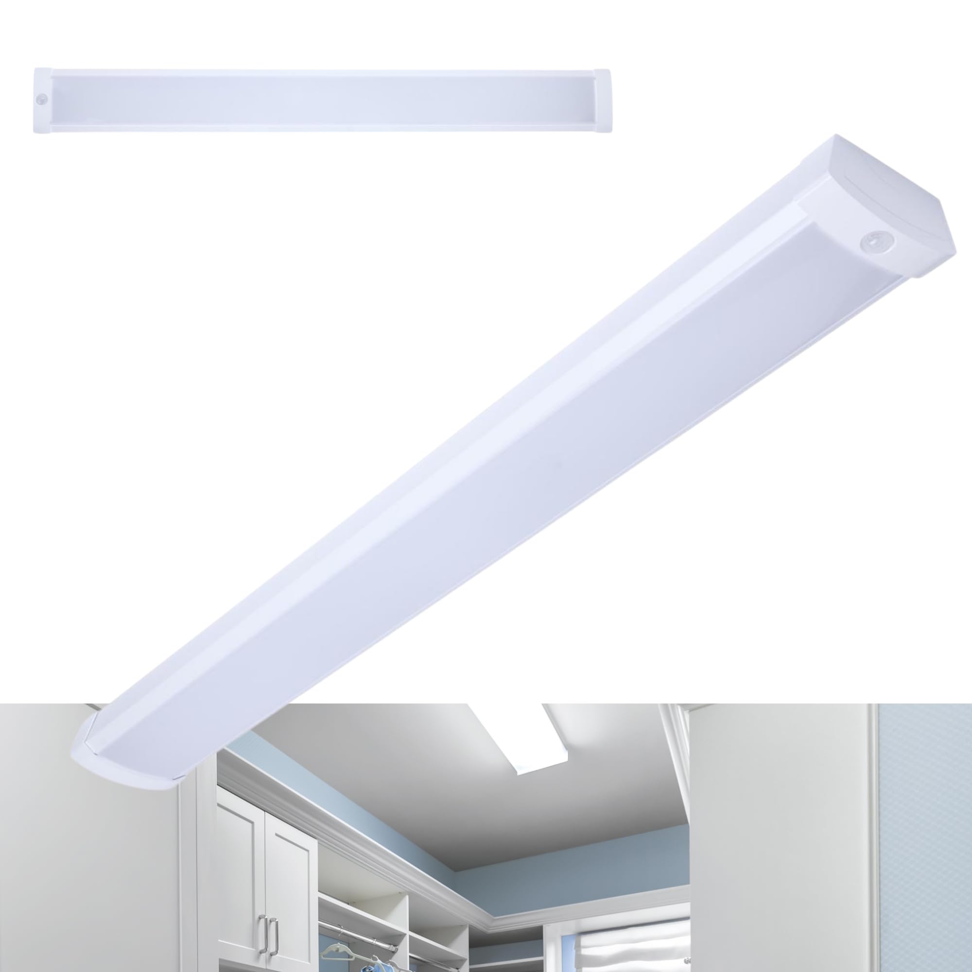 Nuvo 65/1215 LED 4Ft Wrap Linear Ceiling Light with PIR Motion