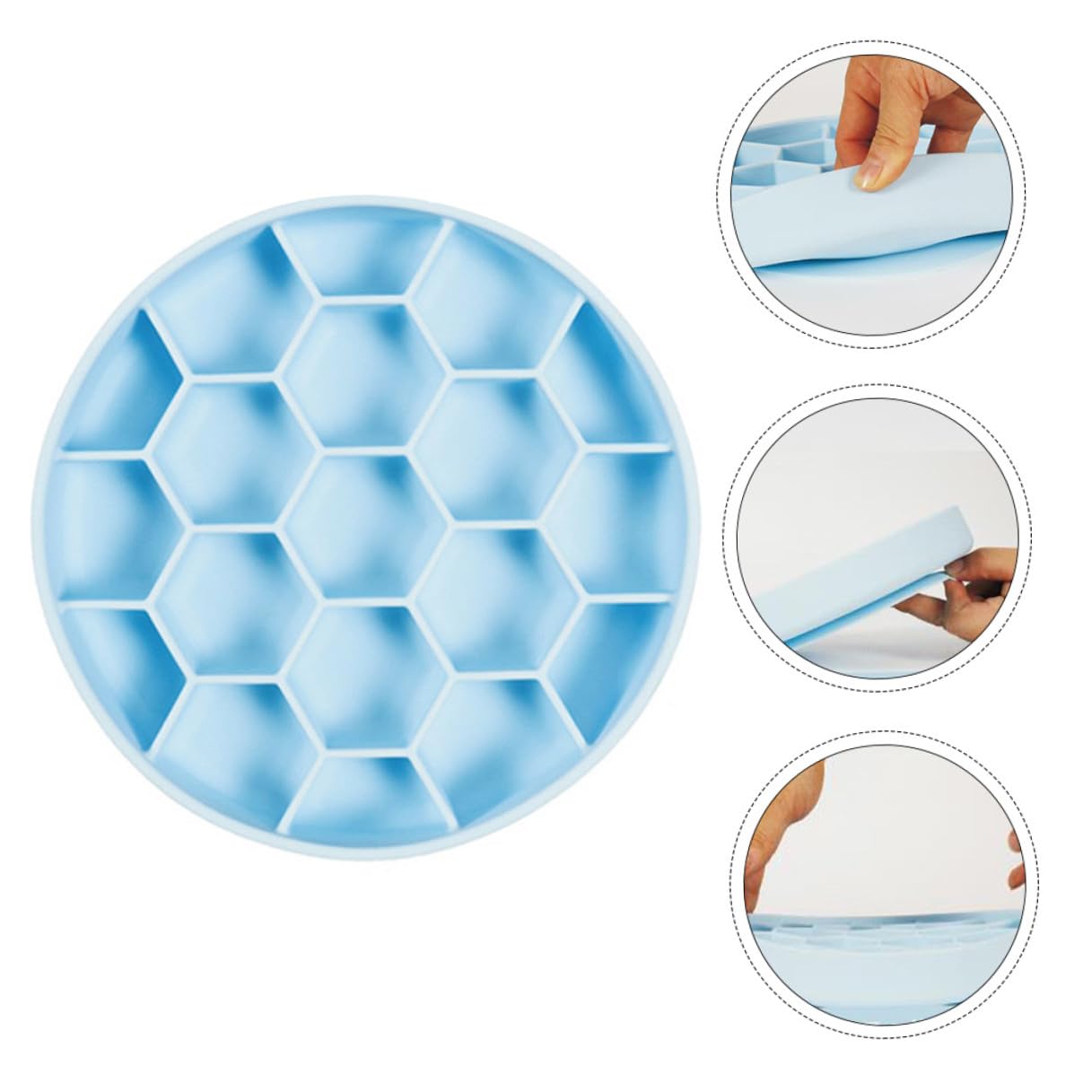 Anti Erstickungs Napf für Haustiere aus Silikon, Langsam Fressend, Blau