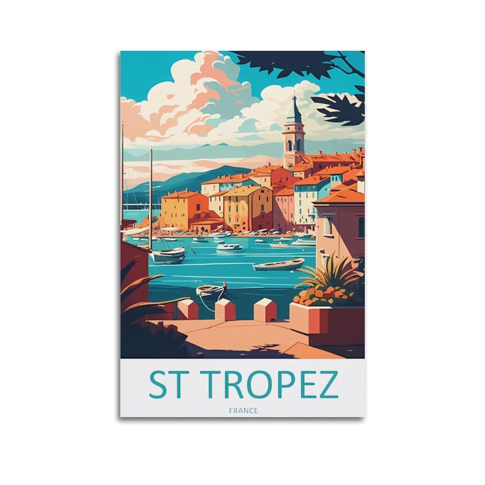 EZMLFA 5D Diamond Art Kits for Beginner,St Tropez,Diamond Art Kits Gem Cross Stitch Easy Kits for Beginner Crystal Art Crafts Home Wall Decor 40x40cm