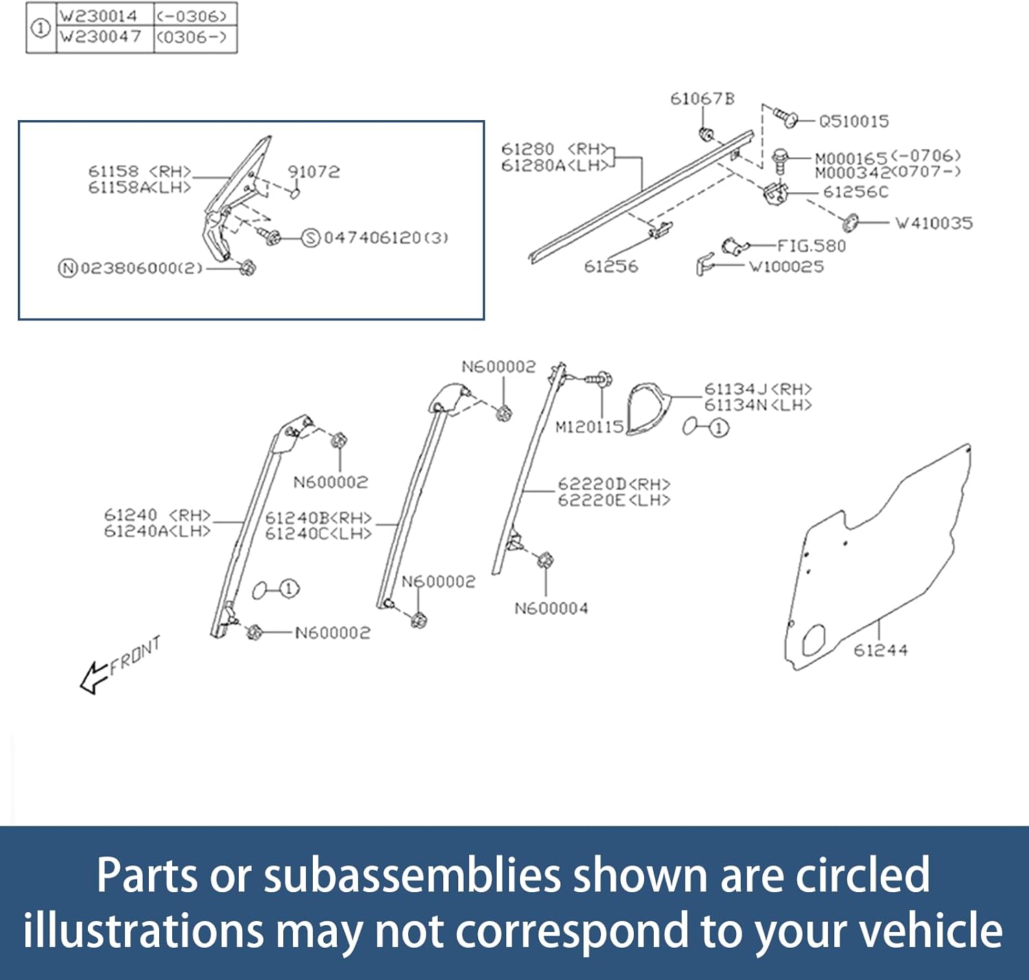2PCS Left & Right Front Door Gusset Assembly Compatible with 2003-2008 Subaru Forester Replace# 61158SA000 61158SA010