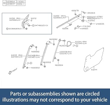 2PCS Left & Right Front Door Gusset Assembly Compatible with 2003-2008 Subaru Forester Replace# 61158SA000 61158SA010
