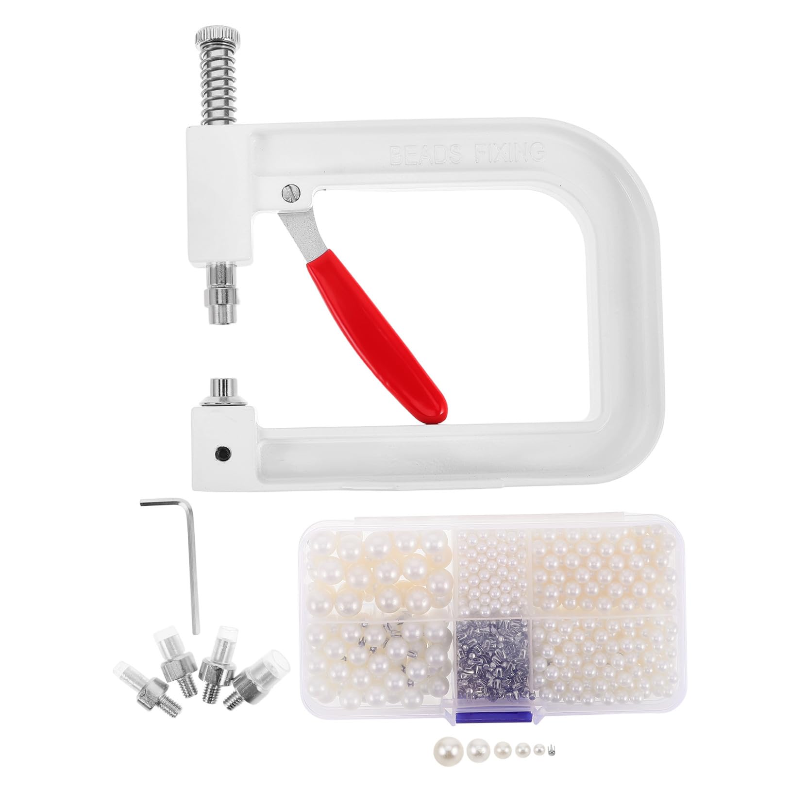Operitacx Herramienta Manual para Remachar Cuentas, Kit de Engaste de Perlas, Diseño Portátil y Ligero para Joyería y Proyectos Creativos
