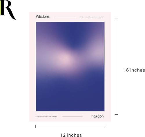 Miniatura 3 de Retrograde Póster de chakra aura con afirmaciones positivas, impresión de pared de gradiente de moda para decoración estética de habitación Y2K