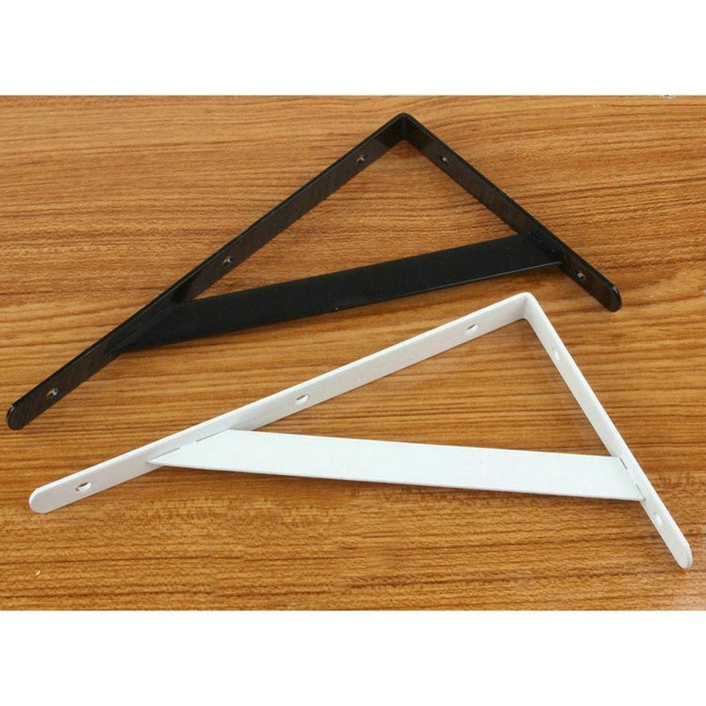 2-piece metal l shaped wall shelf bracket rack support 200x120x2mm black