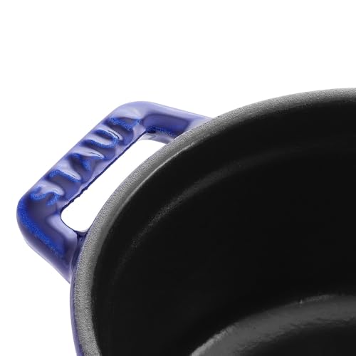 STAUB Mini Cocotte, Gusseisen Bräter, 10 cm, 0,25 L, Alle Herdarten inkl Induktion, Rund, Made in France, Dunkelblau – Ansicht 4