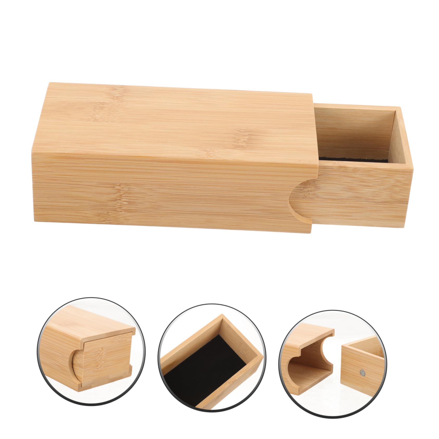 BESTYASH Custodia per occhiali in bambù e legno Occhiali da sole In piedi catena portaocchiali retrò portaocchiali vintage custodia rigida per occhiali da donna astuccio per occhiali