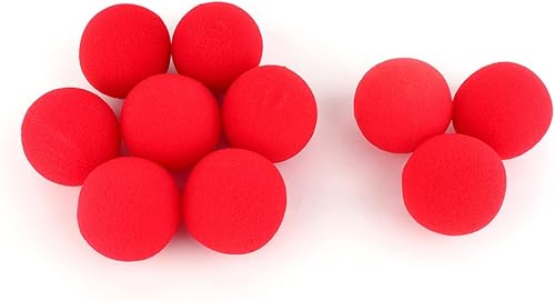 Miniatura 6 de Oumefar Juego de bolas mágicas mágicas suaves y rojas, bola de esponja pequeña, accesorios de truco, bolas hinchables, bola de esponja de EVA suave,
