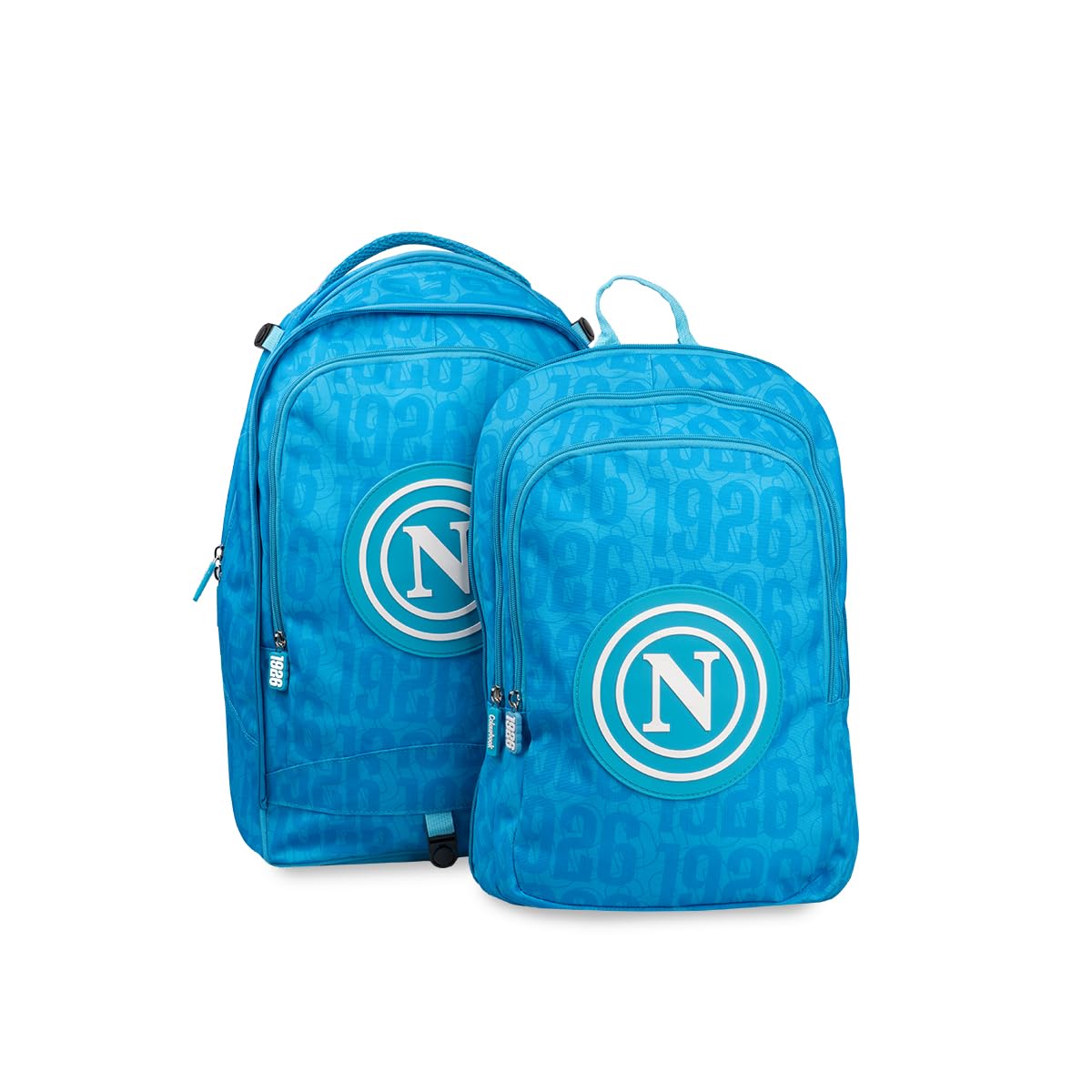 Colourbook Zaino Trolley Scuola Napoli Ufficiale 4 in 1 Con Pallone (Azzurro)