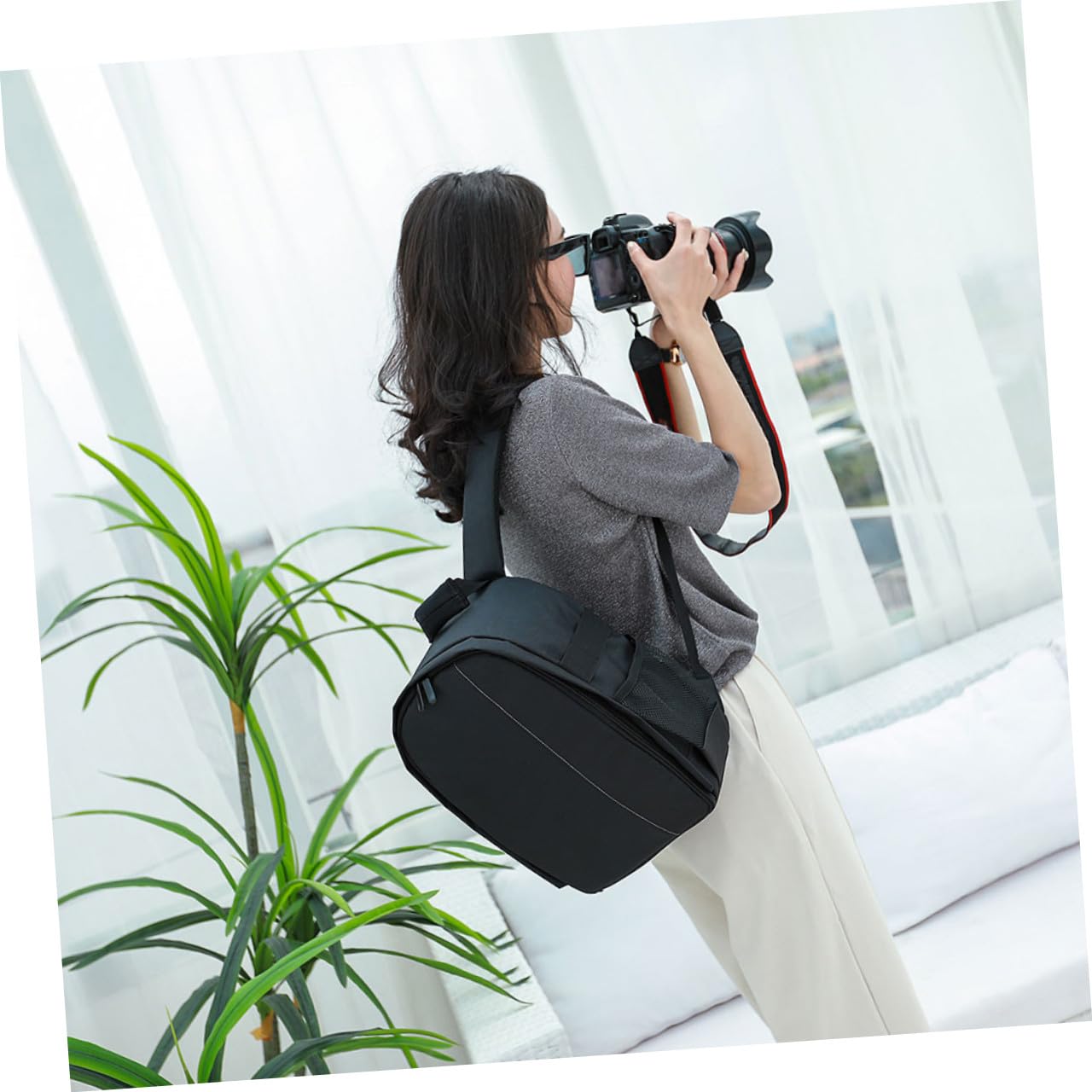 NUOBESTY 2 Piezas Mochila para Cámara de Viaje con Accesorios Bolsa de Almacenamiento Práctica y para DSLR y Espejo