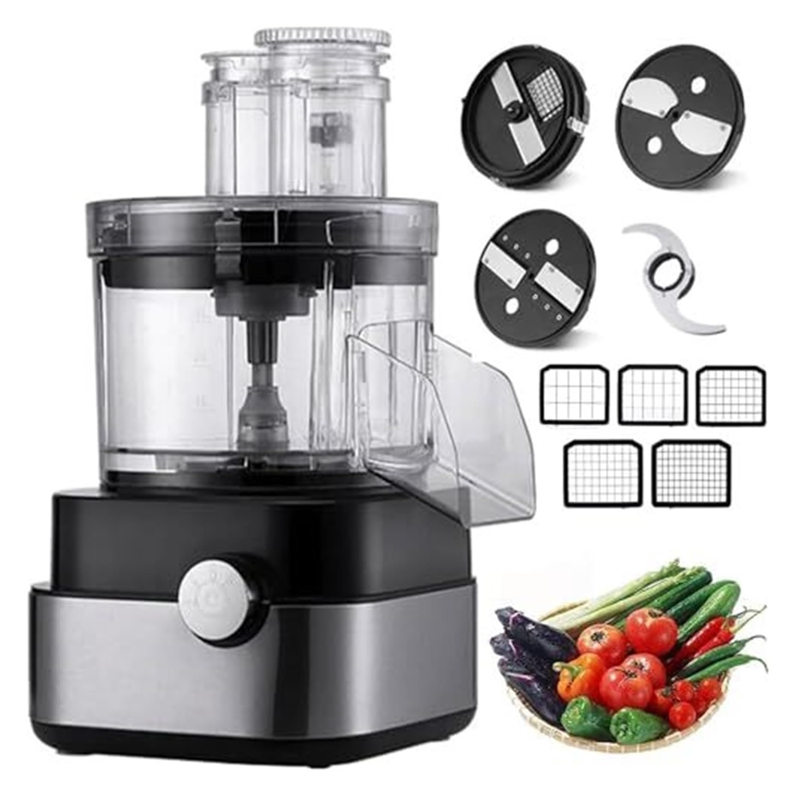 Elektryczny robot kuchenny 600 W do warzyw i mięsa, kostkarki, rozdrabniacza, tarki, młynka, blender do kuchni restauracji i gastronomii