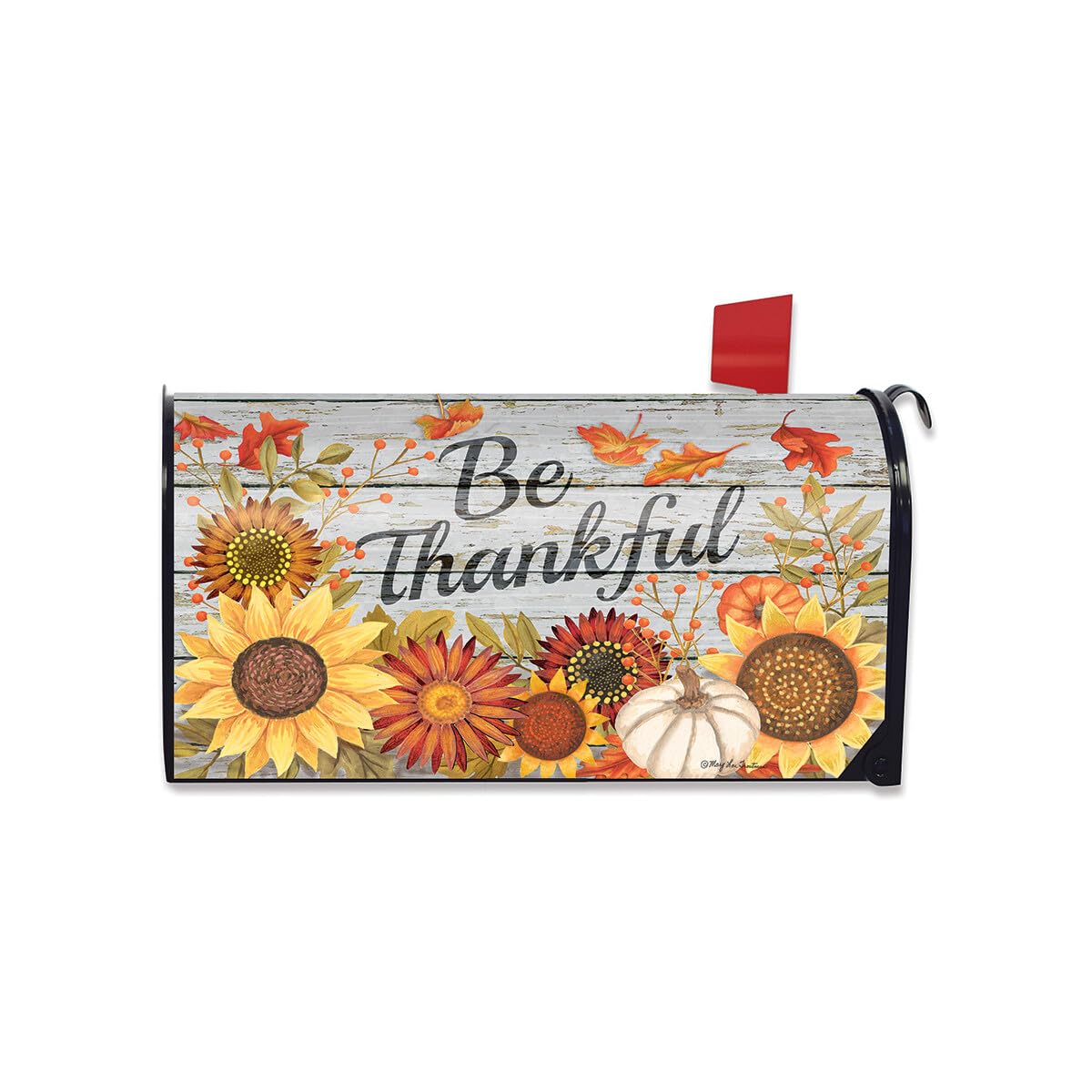 Briarwood Lane Fall Mailbox Cover - Standard Size - Be Thankful Flowers for Fall Mailbox Cover