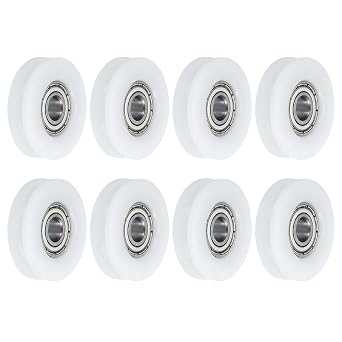 uxcell 8pcs U Groove Bearing 6x27x7mm U Groove Roller Wheel GCr15 Chrome Steel Bearing AB EC3