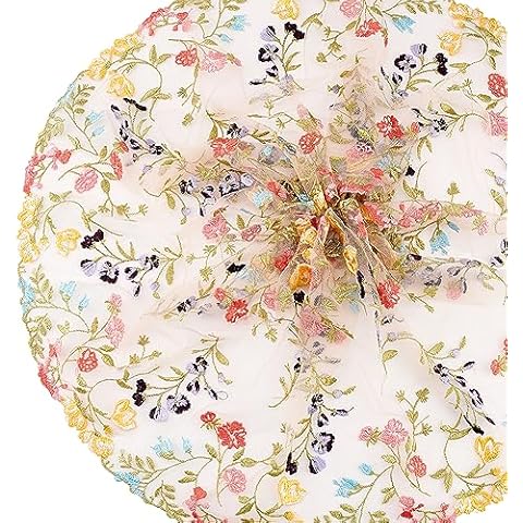 BENECREAT Embroidered Tulle Lace Trim 2 Yards Cover
