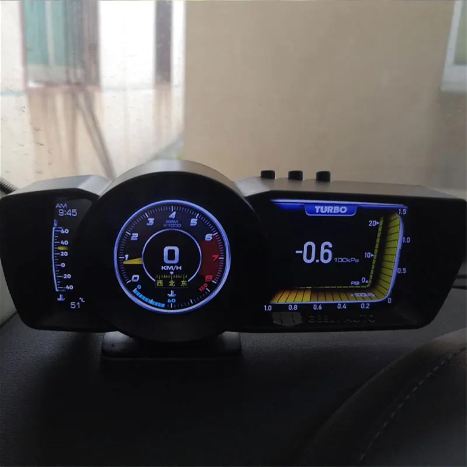 Car HUD Multi-Function Dashboard Head Up Display OBD2+GPS Smart Speedometer Auto Gauge Alarm System Turbo Boost