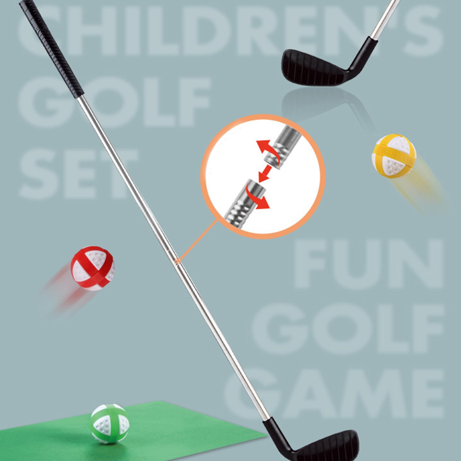 Battle Golf Chipping Game, mata do ćwiczeń dla dzieci, interaktywny zestaw treningowy z putterem i zieloną matą do użytku wewnątrz