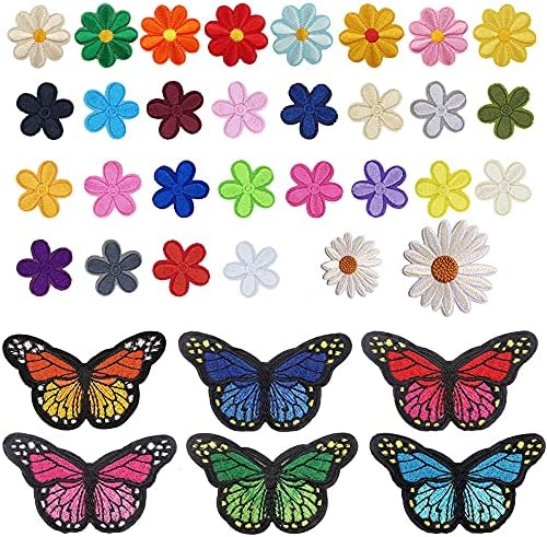 40 Stück Bügelblumen Gänseblümchen - Aufbügeln Oder Annähen