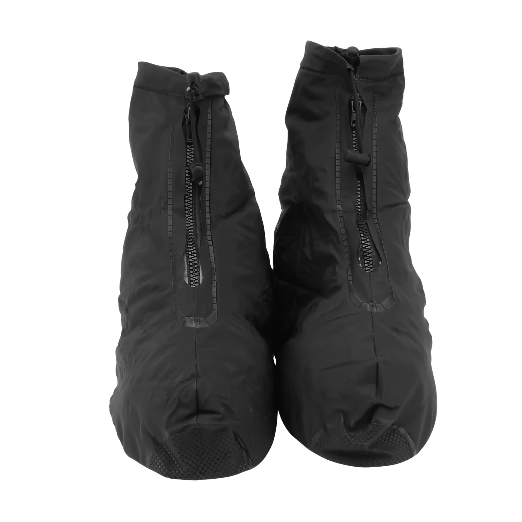 ifundom 1Pair Shoe Covers with Zippered Closure Non Slip Wear Resistant Overshoes for Outdoor Activities for Cycling Hiking Fishing and More Black