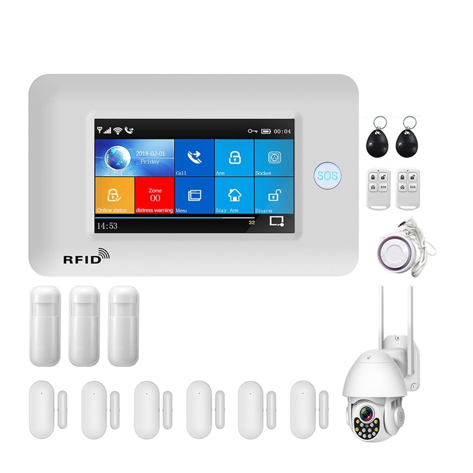 TUYA Alarm System Wireless Home WIFI Security Alarms For GSM Burglar Anti APP Remote Control Works Remote Monitoring(K)