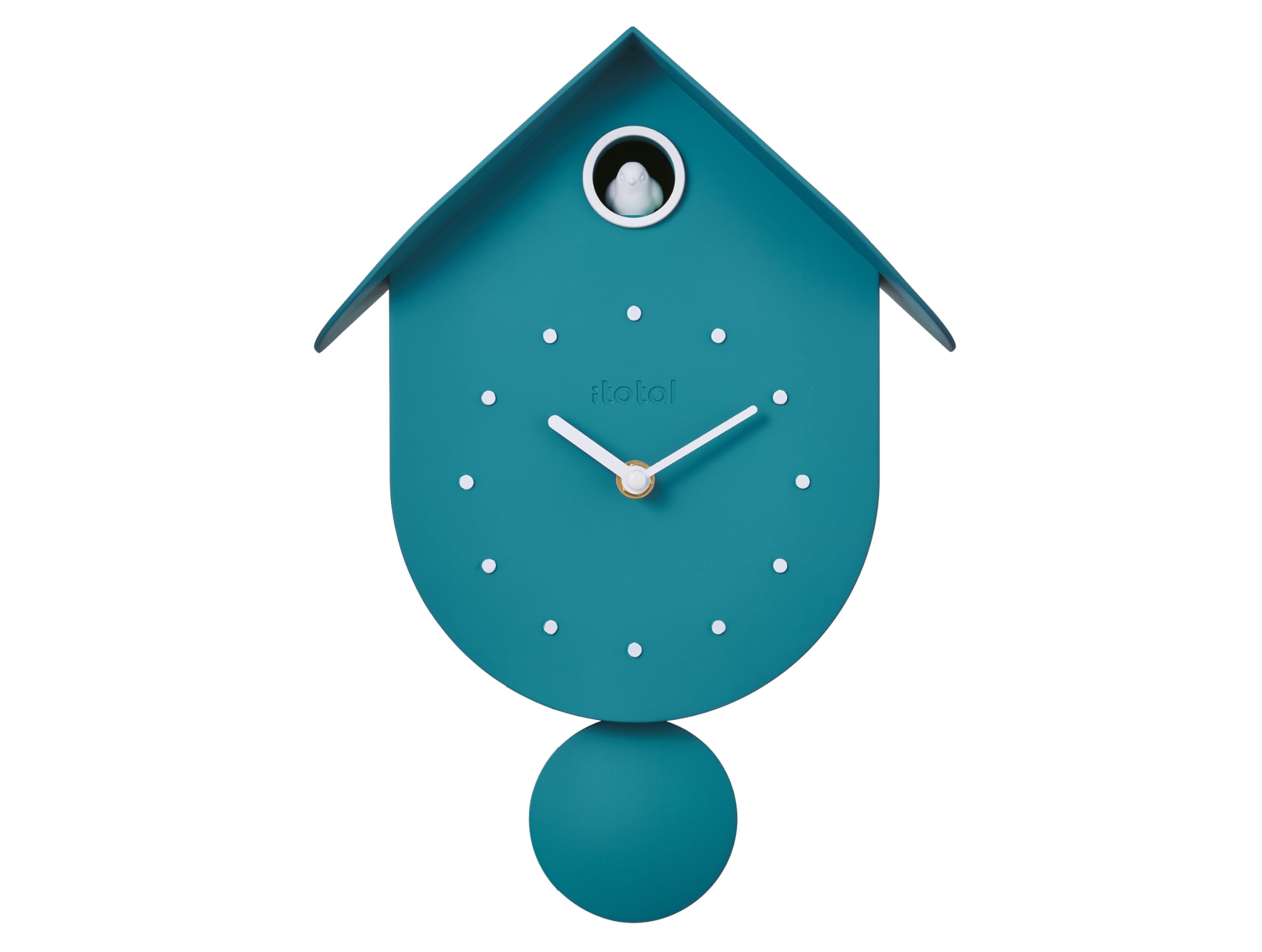 Reloj de cuco de pared moderno turquesa decorativo con pájaro para salón