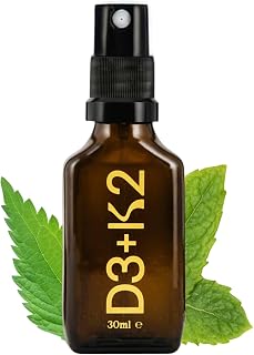 Vitamin D3 3000 IU and Vitamin K2 150 UG (MK7) - High Strength Vitamin D3 K2 Oral Spray - Vegan, Fast Absorption Vitamin D Supplement - Peppermint, 1 Fl Oz (30ml)