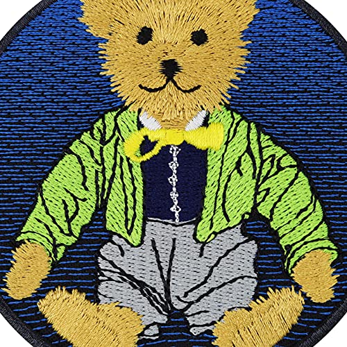 Image of Teddy Bear Sew on Patch - Colorful Toy Iron on Patches for Kids, Girls, Teddy Bear Lovers - Wildly Popular Cute Patches for Jackets, Jeans, Backpacks, Hats, Shirts - Green - 3.14X3.14 in