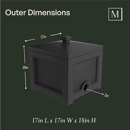 Miniatura 6 de Mayne Inc 5858-W Fairfield - Contenedor de almacenamiento para manguera de jardín, color blanco