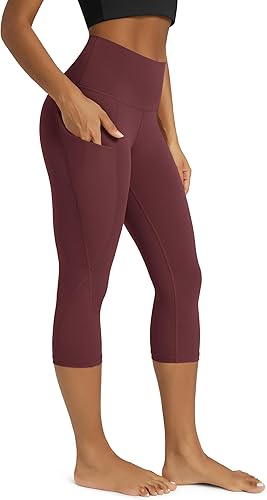 Miniatura 13 de ODODOS - Leggings capri de cintura alta para mujer con bolsillos, control de abdomen, no se transparentan, para entrenamiento atlético, running