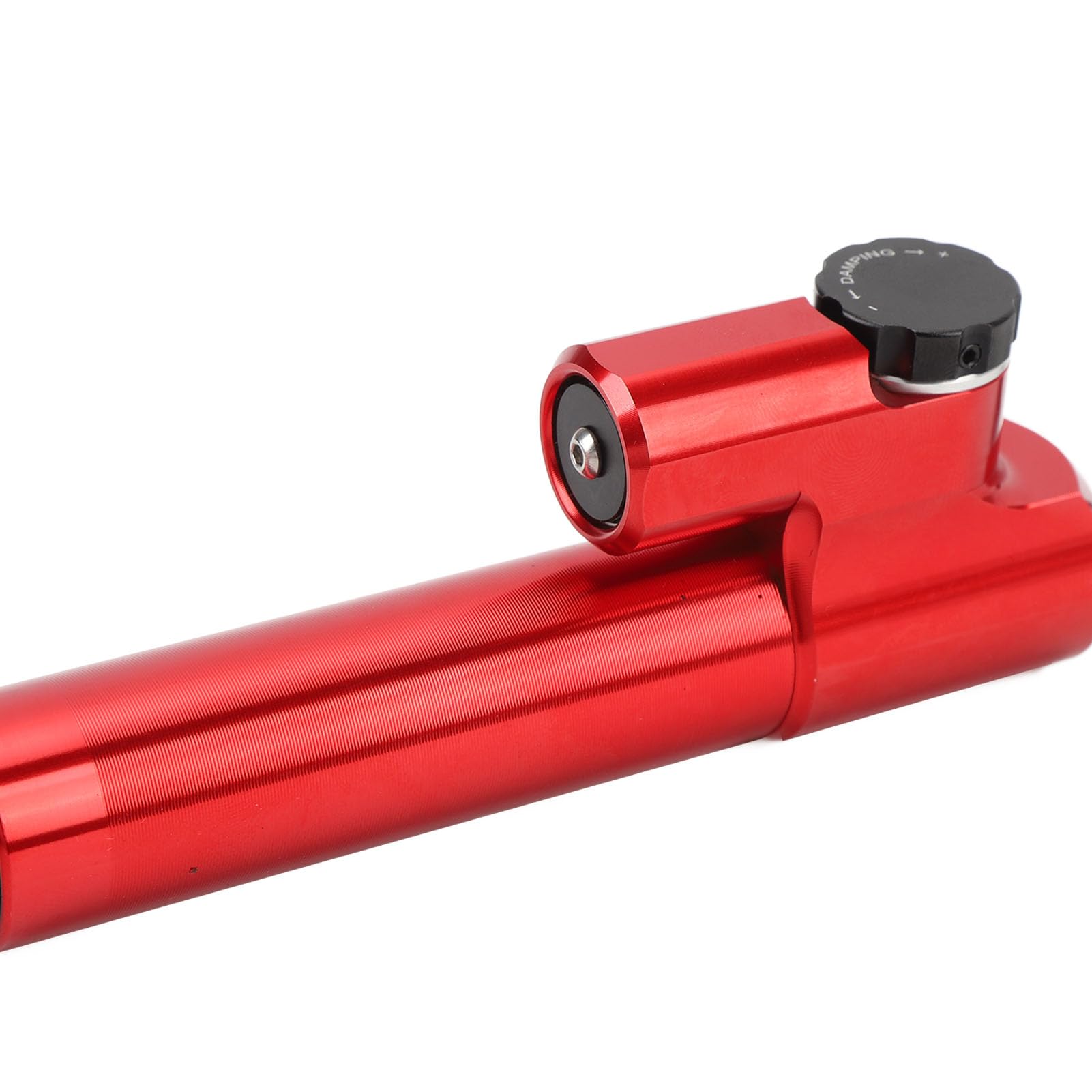 Aramox Amortisseur de Direction Réglable, Augmenter la stabilité Anti oscillation pour les Motos en Alliage D'aluminium 6061 avec 24 Niveaux D'amortissement (rouge)