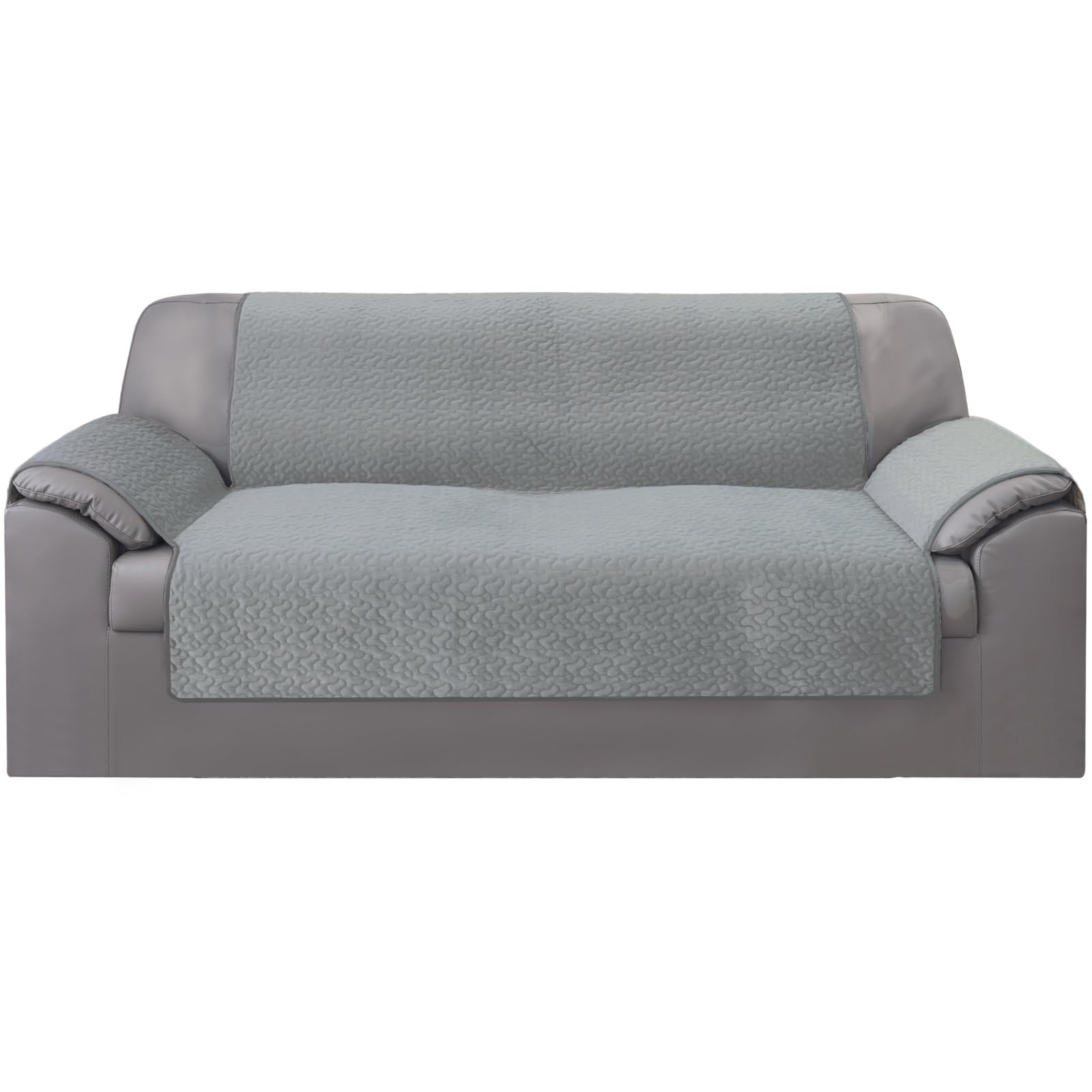GFD - 3 Seater Sofa Cover, 150 cm, Adjustable Sofa Cover, Non-Slip Sofa Liners, Padded Sofa Covers, Durable Sofa Protector Dogs Cats Pets (3 Seater, Grey)