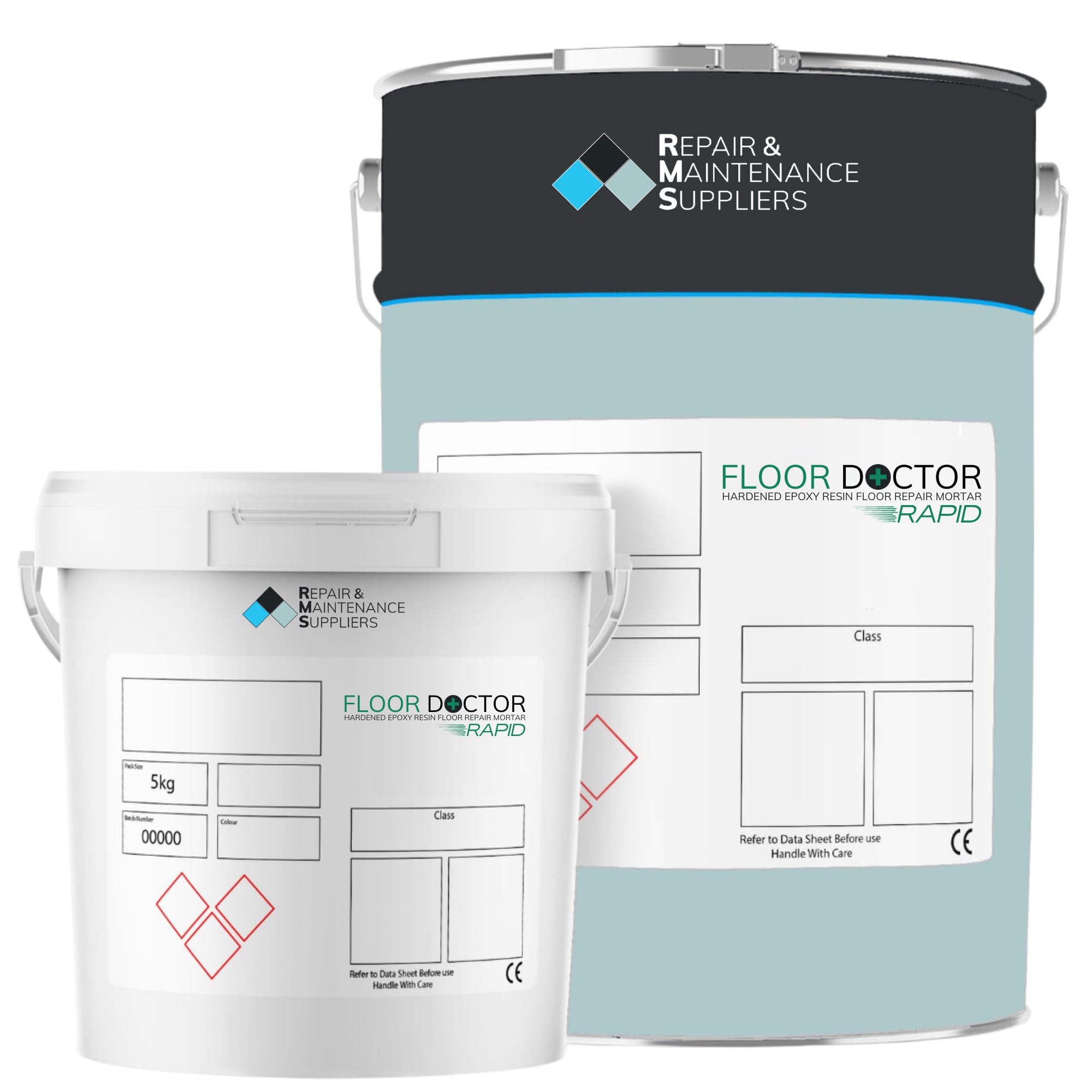RMS Floor Doctor Rapid – High-Strength 2-Part Epoxy Resin Concrete Repair Mortar | Fast Curing in 5-6 Hours | Waterproof & Frost Resistant | Ideal for Cracks & Holes in Floors