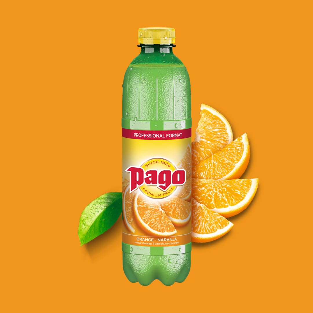 Zumos Pago Clásicos- Néctar de Naranja a partir de concentrado con vitamina C. Pack 6 x 1L