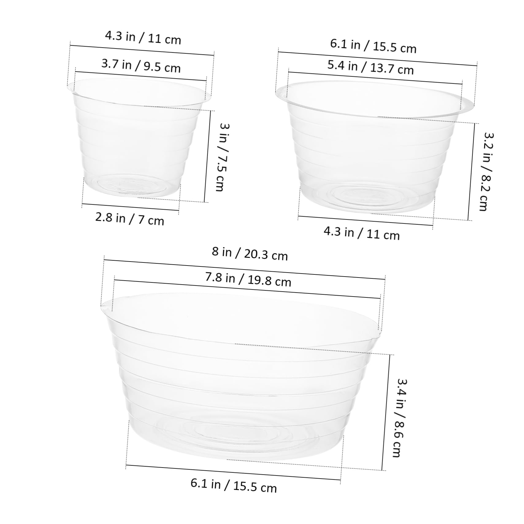 NULYLU Multiple Size Planter Liners 15pcs Plastic Plant Trays Drain Trays for Planters Flowerpot