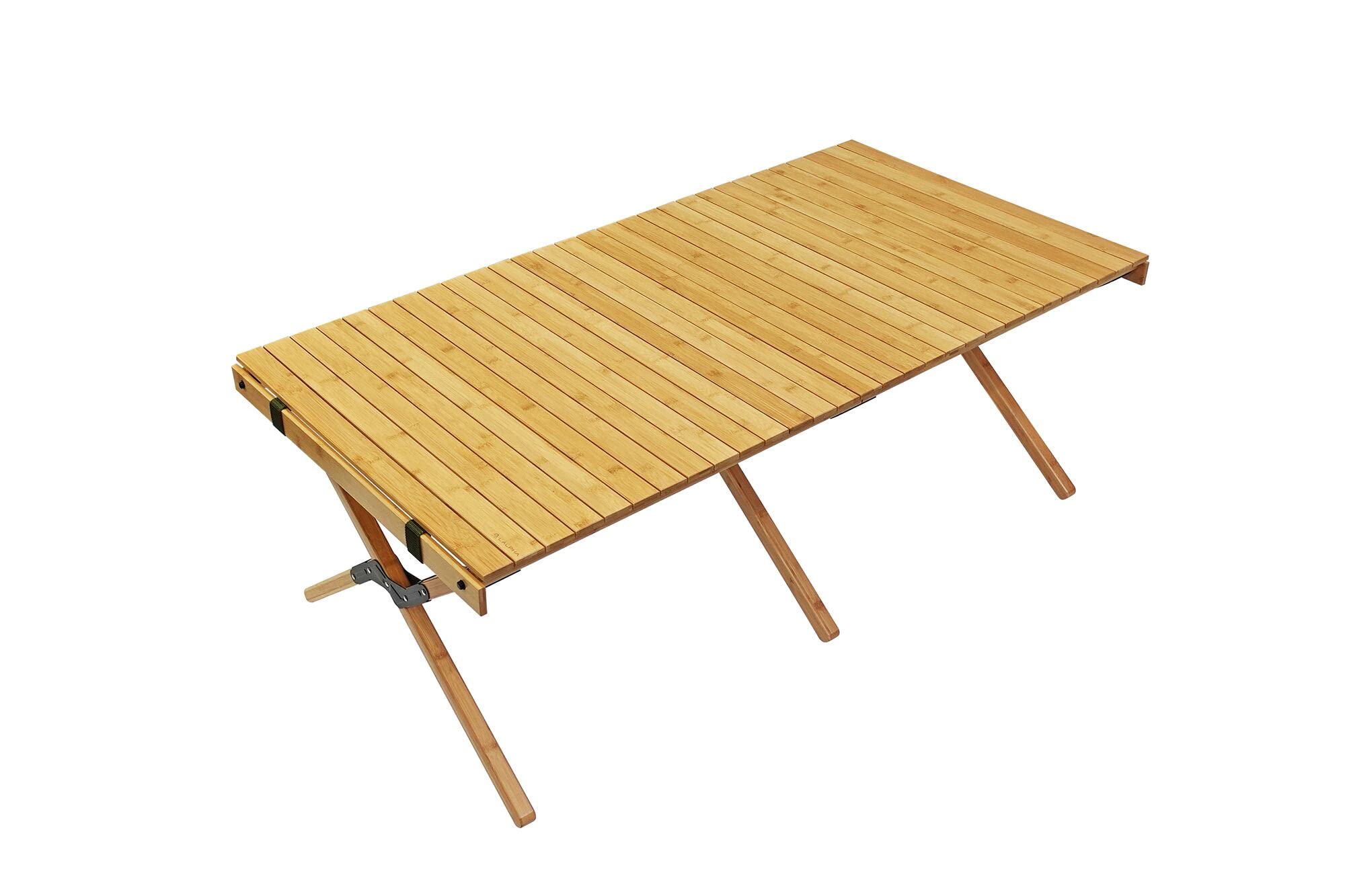 美品■LALPHA ウッドロールテーブル 125×60×高さ45cm バンブー Amazon | LALPHA (ラルファ) ウッドロールテーブル 125×60×高さ45cm