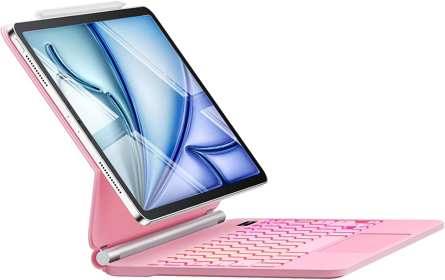 Magic-Style Magnetic Backlit Keyboard Case for iPad Air 11 inch (M2) 2024 & iPad Pro 11 inch (1st/2nd/3rd/4th Gen), Pink