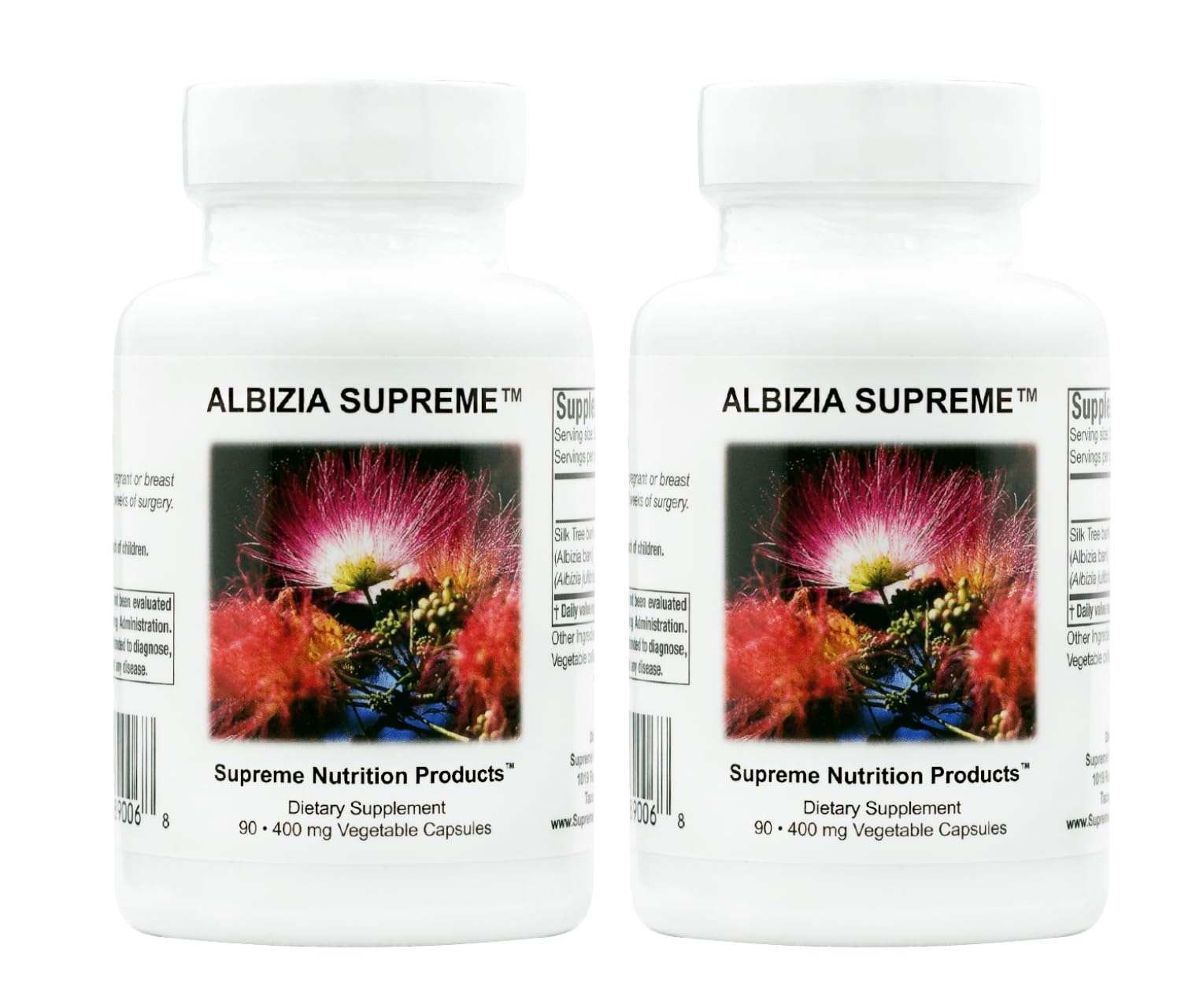 Supreme Nutrition Albizia Supreme, 90 Pure Silk Tree Bark Vegetarian Capsules (90 Count (Pack of 2))