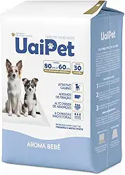 TAPETE HIGIÊNICO UAIPET PREMIUM 80cmx60cm C/30 - AROMA BEBÊ