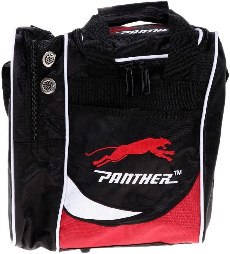 Canvas Bowling Ball Tote Bag/Crossbody Bag with Air Vents, Adjustable Strap - 28x23.5x31cm - Black+Red - - Single Ball Carrier for Men and Women - Balck+Red, 28x23.5x31cm