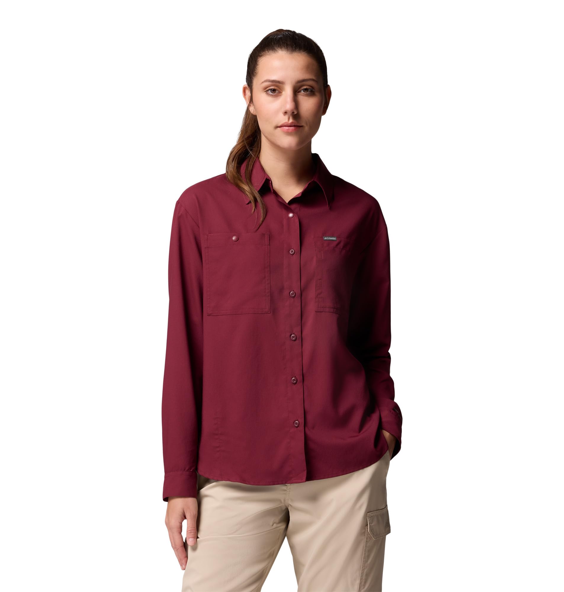 Columbia Silver Ridge Multi Plaid S/S Shirt - Damenbluse, Rich Vino, Large