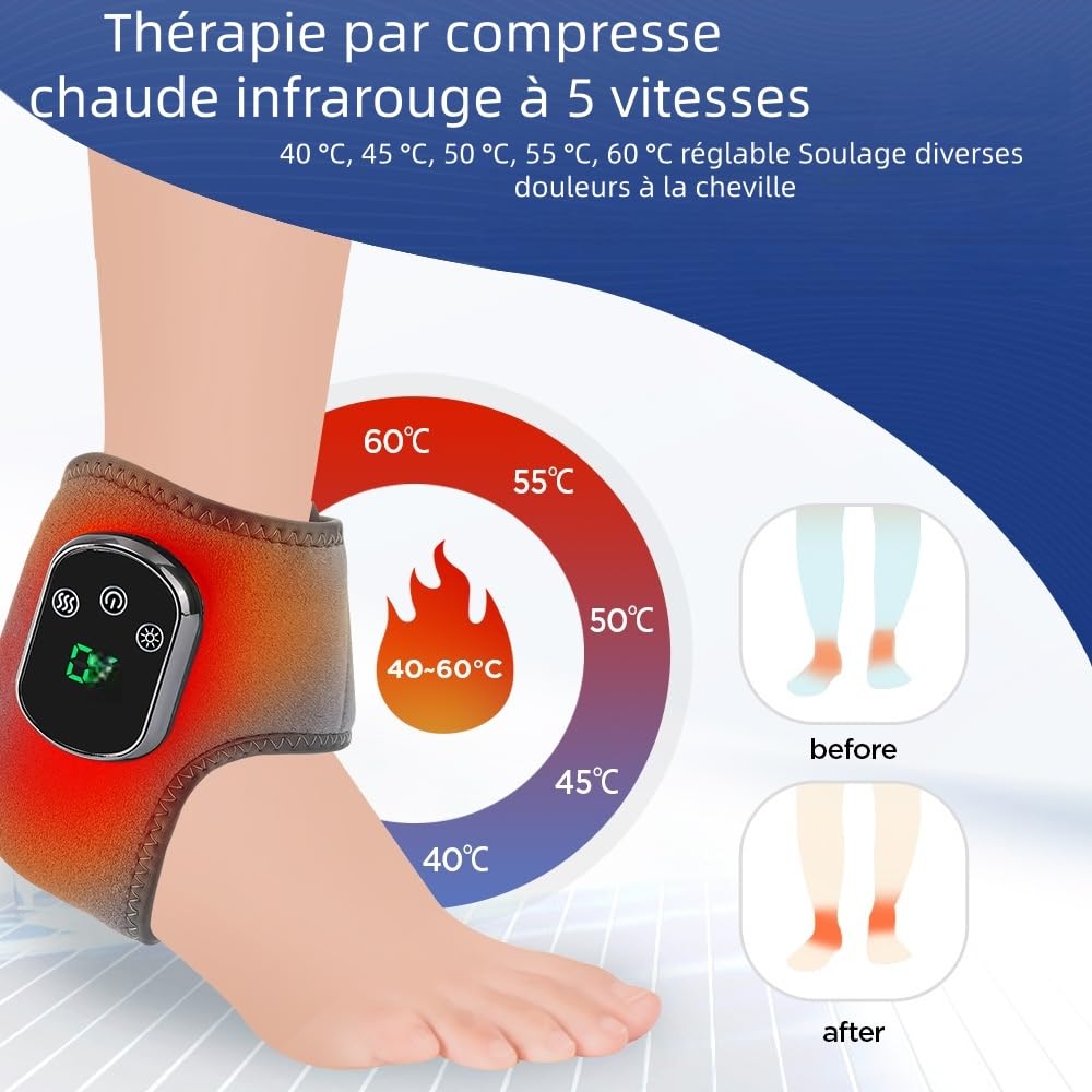 Neurovasio - Révolution Neurologique du Massage des Pieds Masseur Pied Thermique Portatif - Améliore Circulation, Détend Pieds et Cheville, Pour Hommes et Femmes - Maison, Bureau, Voyage