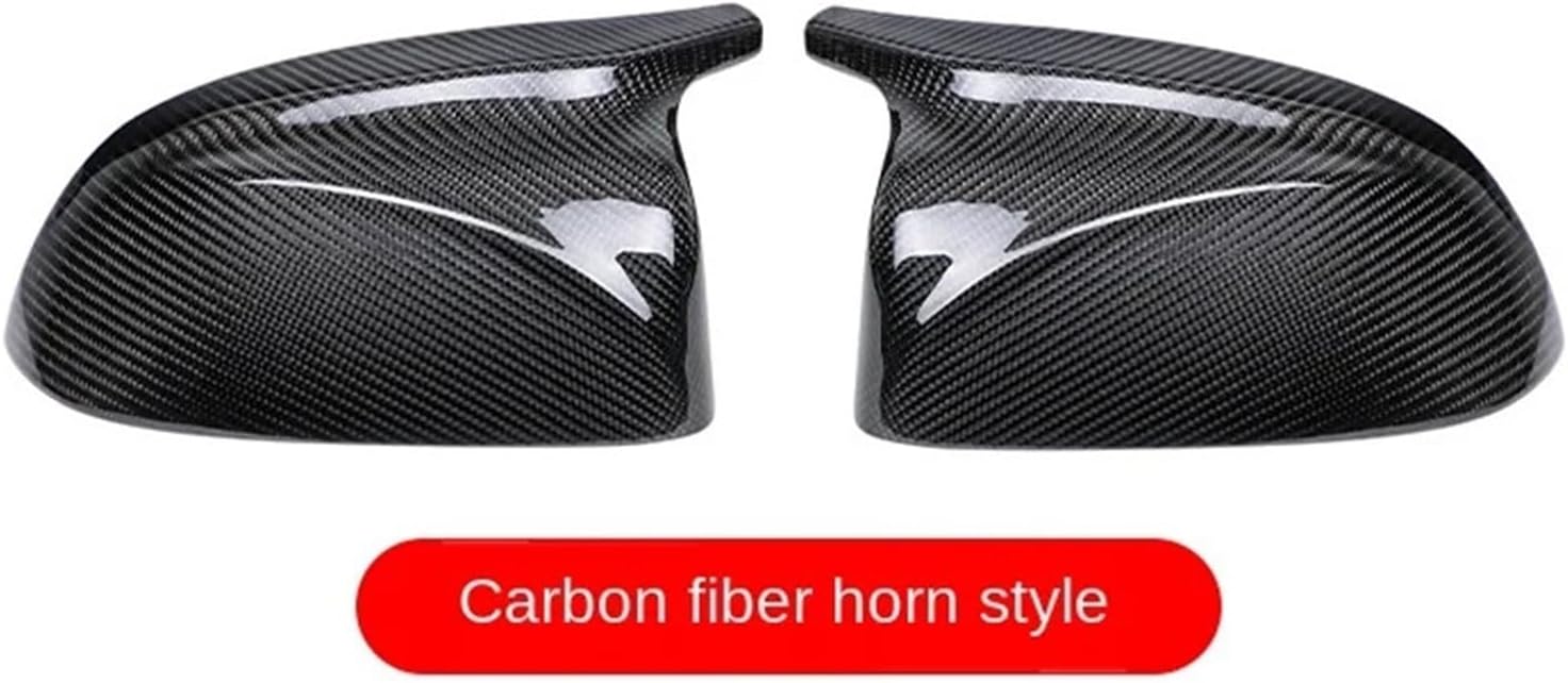 M Look Carbon Fiber Mirror Cover Compatible For BMW X3 G01 X4 G02 X5 G05 Side Door Rearview Cover Caps 2018 2019 2020+ (Color : Gloss black)