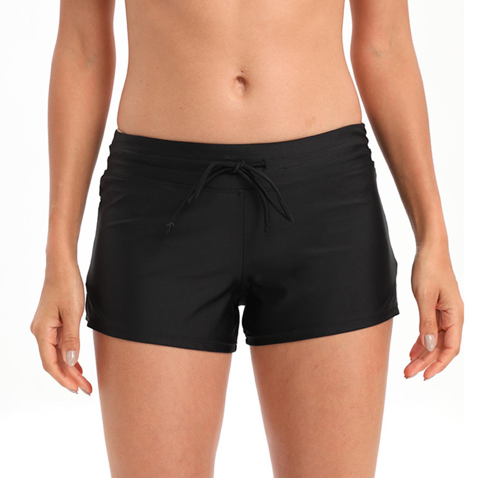 Tmaza Shorts de Baño Mujer Bañador Short Deportes Acuáticos Shorts de Natación Secado Rápido Bañador de Pantalon Cortos con cordón Ajustables Size S - 3XL