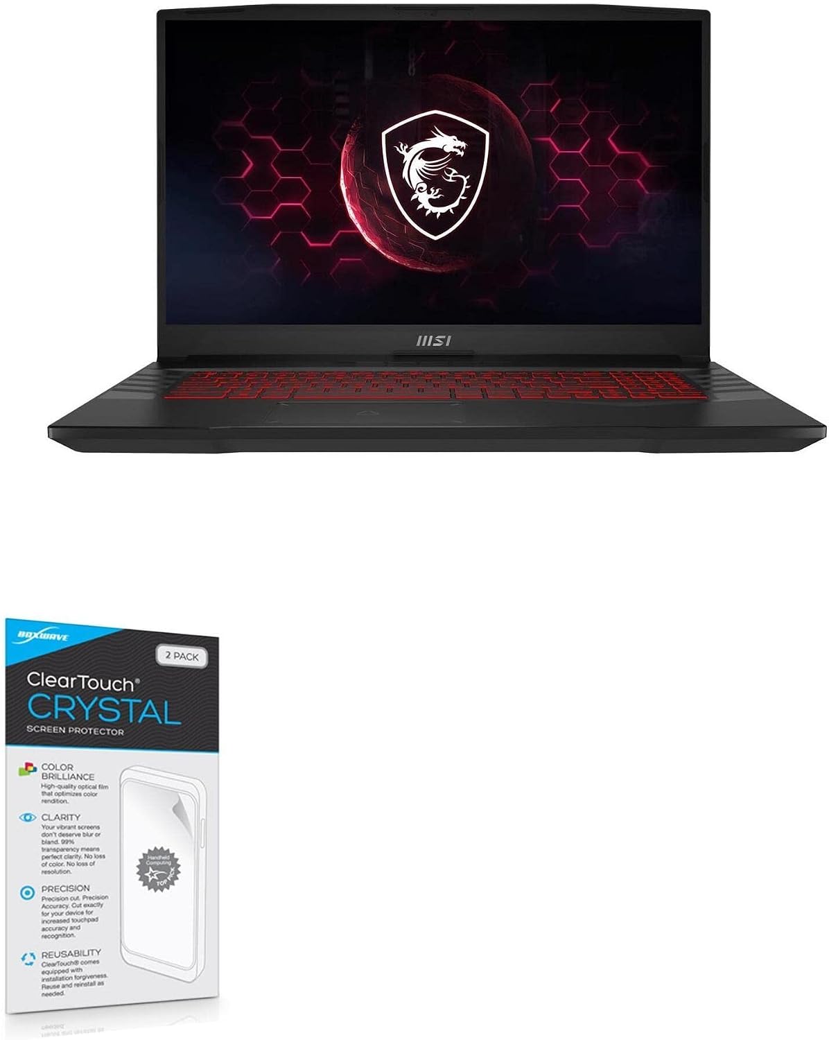 BoxWave Screen Protector Compatible with MSI Pulse GL76 (17.3 in) - ClearTouch Crystal (2-Pack), HD Film Skin - Shields from Scratches