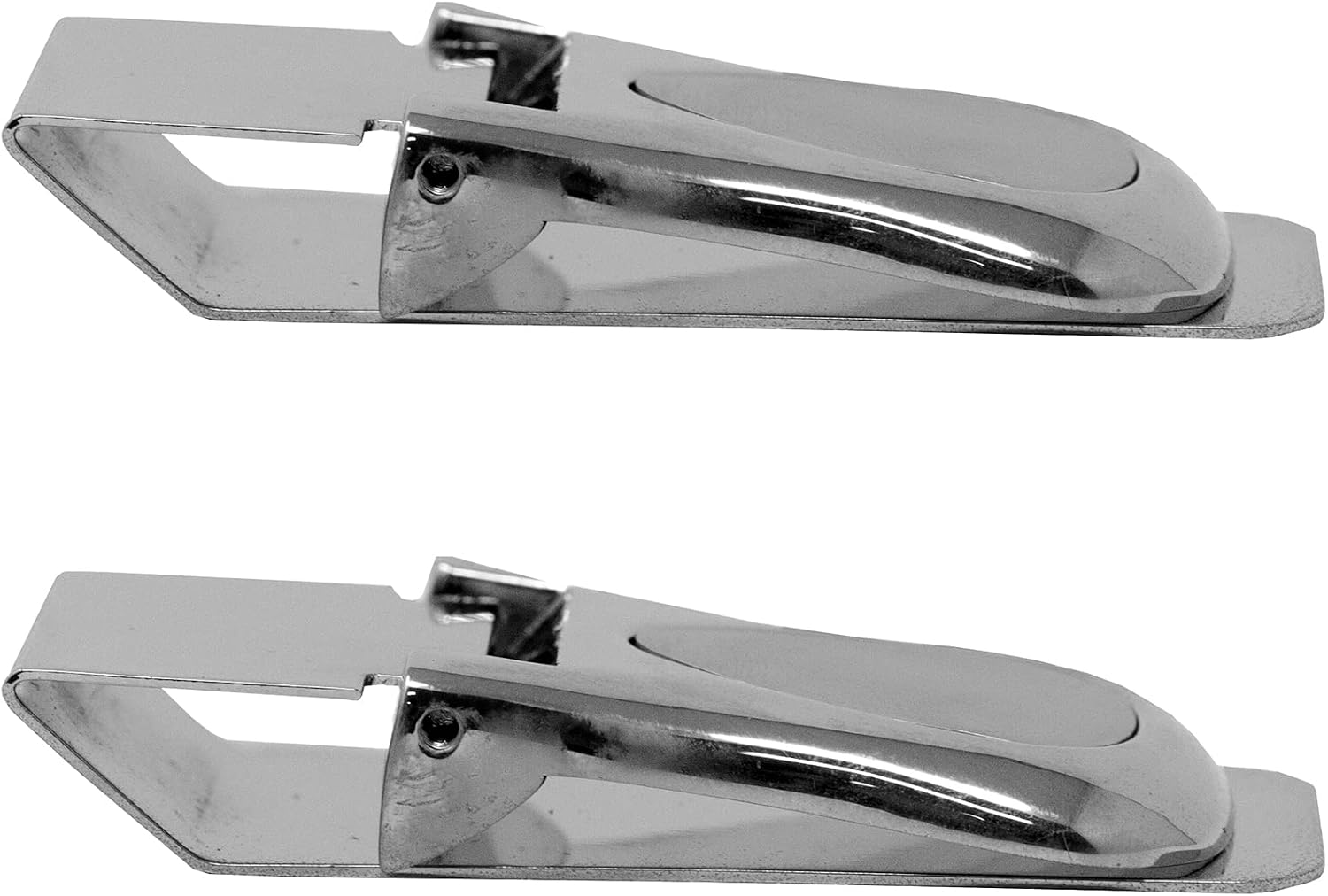 Stephanie Imports Set of 2 Chrome-Plated Hinged Stainless Steel Money Clips (Engravable)