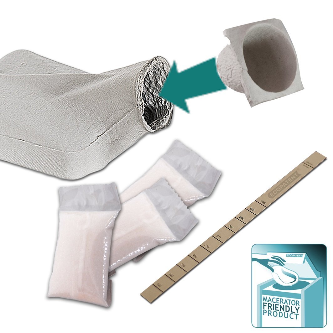 Recyclingpapier Einweg quadratische Urinflasche Urinal Bettente Männer SET-EC71788 35 Stück mit Deckel sowie Geruchs- und Flüssigkeitsbinder