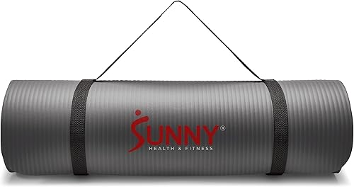 Sunny Health & Fitness Alfombrilla de yoga antideslizante duradera, antidesgarros, ligera, soporte acolchado para yoga, pilates, ejercicios de